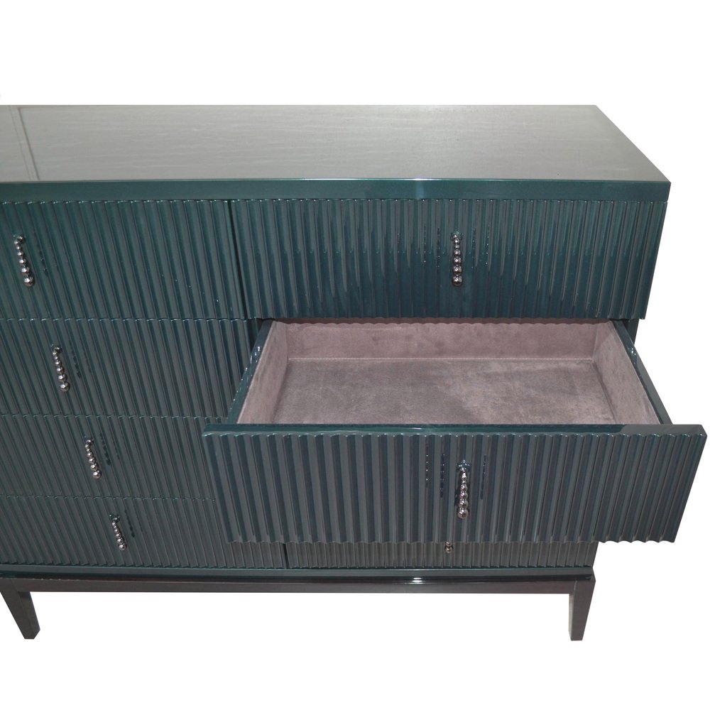 Italian Dresser in Glossy Green Smarald Lacquered Wood from Kabinet