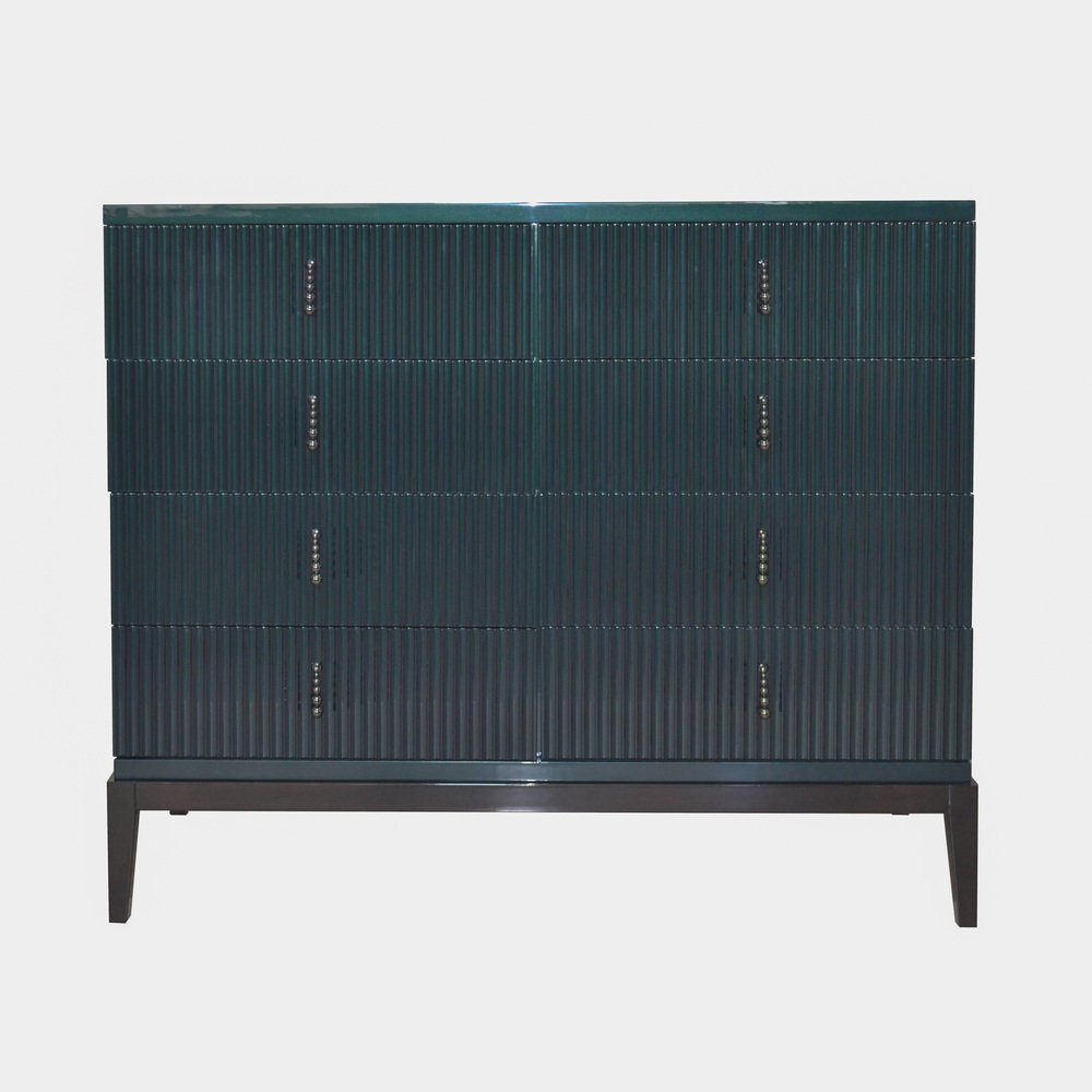 Italian Dresser in Glossy Green Smarald Lacquered Wood from Kabinet