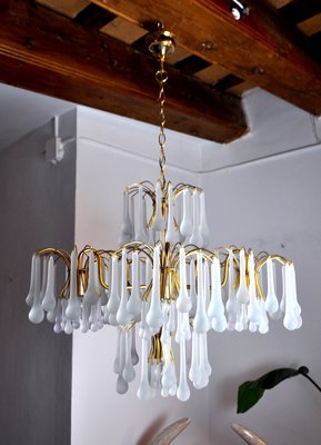 Italian Drop Chandelier in Murano Glass by Venini, 1960-EJE-1327998