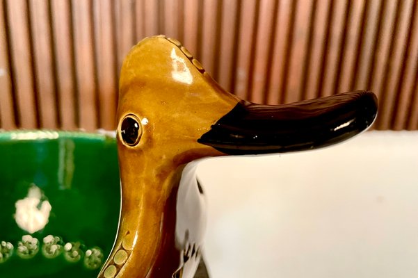 Italian Duck-Shaped Ceramic Art Bowl by Aldo Londi for Bitossi, 1960s-JP-1424837