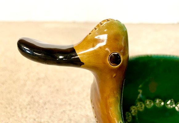 Italian Duck-Shaped Ceramic Art Bowl by Aldo Londi for Bitossi, 1960s-JP-1424837