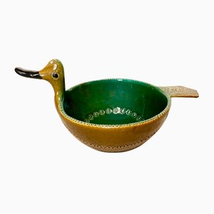 Italian Duck-Shaped Ceramic Art Bowl by Aldo Londi for Bitossi, 1960s-JP-1424837