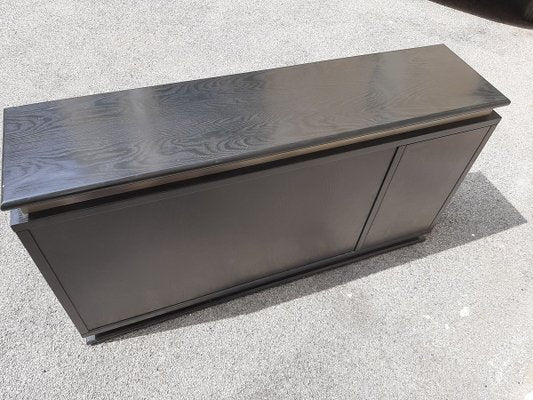 Italian Ebonized Wood and Aluminum Chest of Drawers, 1970s, Set of 2-OHK-708309