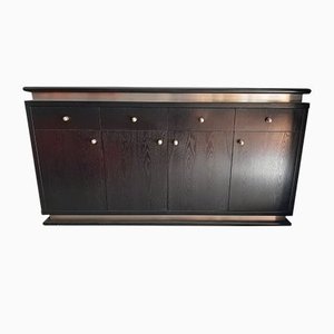 Italian Ebonized Wood and Aluminum Chest of Drawers, 1970s, Set of 2-OHK-708309