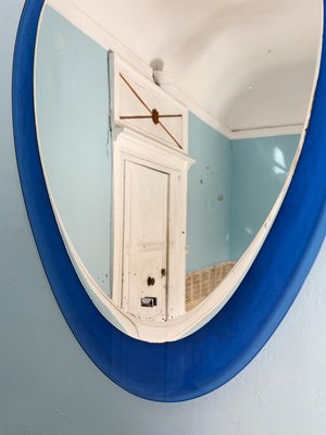 Italian Electric Blue Teardrop Mirror by Cristal Arte, 1960-UWS-2036566