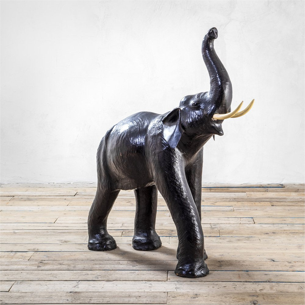 Italian Elephant Sculpture, 1960s, Papier Maché and Leather