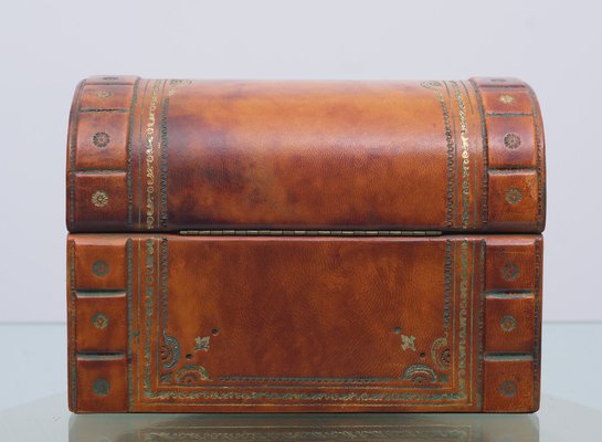 Italian Embossed Leather Jewelry Box, 1960s-GCG-1273911