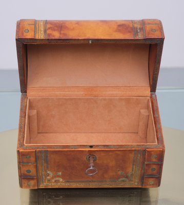 Italian Embossed Leather Jewelry Box, 1960s-GCG-1273911