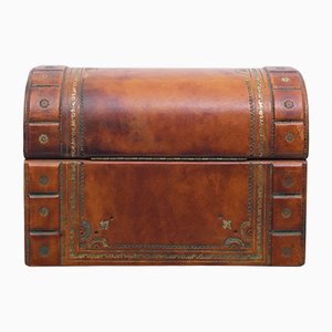 Italian Embossed Leather Jewelry Box, 1960s-GCG-1273911