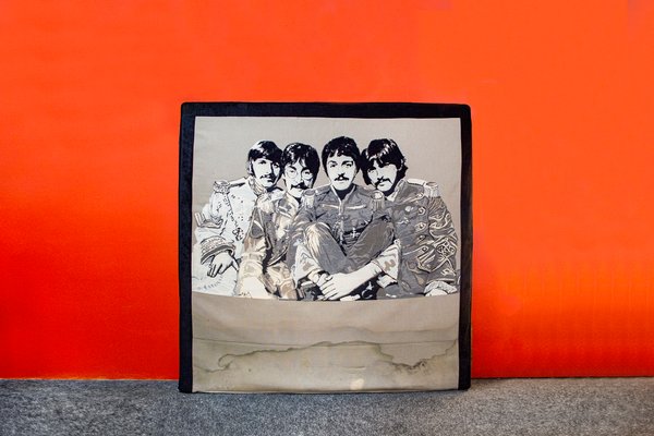 Italian Embroidered Headboard with the Beatles, 1980s-VCV-1344138