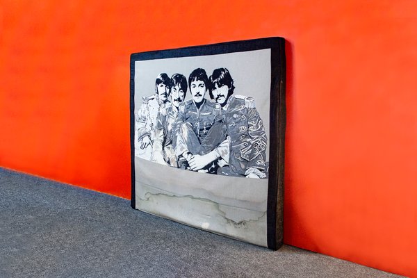 Italian Embroidered Headboard with the Beatles, 1980s-VCV-1344138