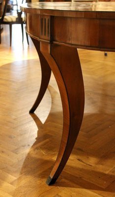 Italian Empire Style Oval Cherrywood and Ebony Dining Room Table, 19th Century-AXE-1433469