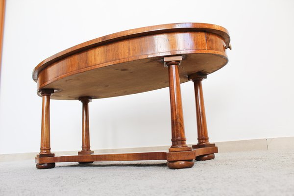 Italian Empire Style Table with Side Drawers in Walnut, 1950s-OAQ-1373461