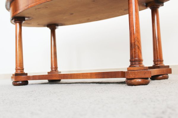 Italian Empire Style Table with Side Drawers in Walnut, 1950s-OAQ-1373461