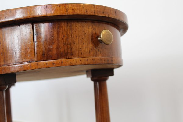 Italian Empire Style Table with Side Drawers in Walnut, 1950s-OAQ-1373461