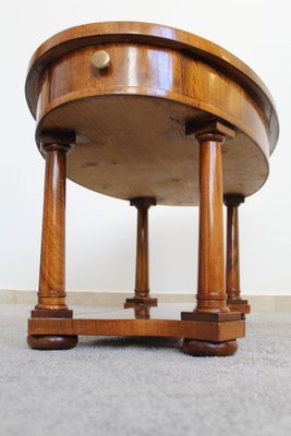 Italian Empire Style Table with Side Drawers in Walnut, 1950s-OAQ-1373461