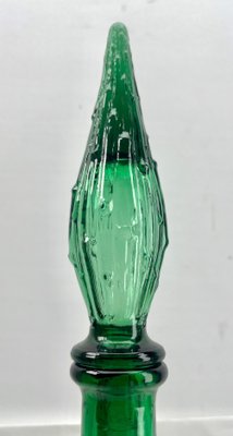 Italian Empoli Genie Bottle in Green Art Glass, 1960s-MJY-1756256