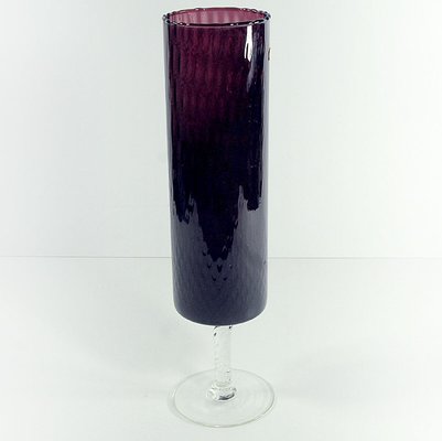 Italian Empoli Glass Pedestal Vase, 1960s-GIW-1719303