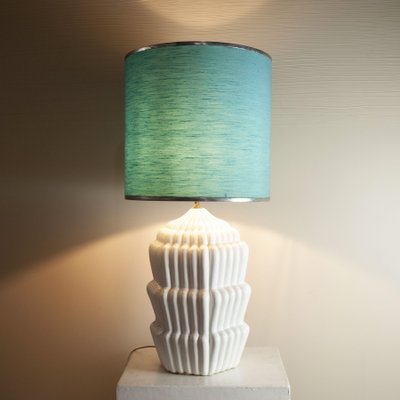 Italian Enameled Ceramic and Brass Table Lamp attributed to Tommaso Barbi, 1960s-JQO-1431765