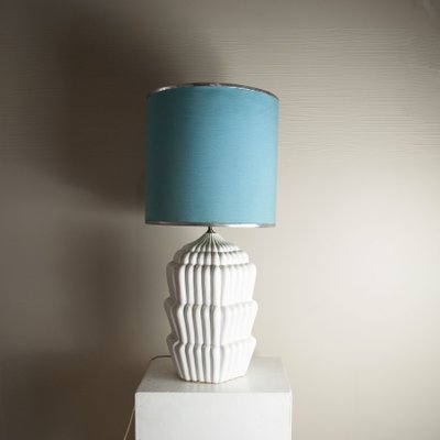 Italian Enameled Ceramic and Brass Table Lamp attributed to Tommaso Barbi, 1960s-JQO-1431765