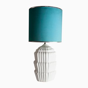 Italian Enameled Ceramic and Brass Table Lamp attributed to Tommaso Barbi, 1960s-JQO-1431765