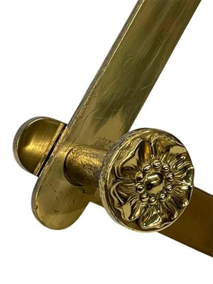 Italian Extendable Brass Coat Rack with Floral Knobs-UCH-1224300