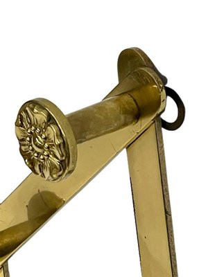 Italian Extendable Brass Coat Rack with Floral Knobs-UCH-1224300