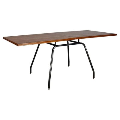 Italian Extendable Dining Table in Wood and Metal, 1960s-GDD-1823281