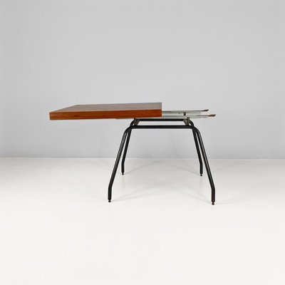 Italian Extendable Dining Table in Wood and Metal, 1960s-GDD-1823281