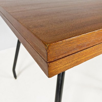 Italian Extendable Dining Table in Wood and Metal, 1960s-GDD-1823281