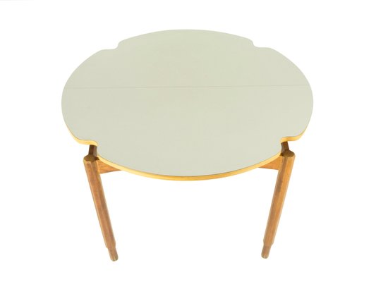 Italian Extendable White Plastic Laminate Wood Dining Table, 1960s-RD-2017161