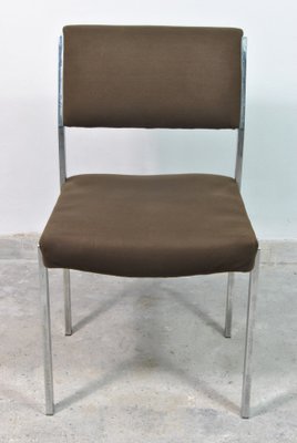 Italian Fabric Seat & Backrest Chairs with Steel Frame, 1970s, Set of 4-WFB-739363