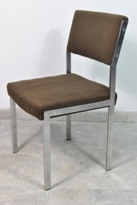 Italian Fabric Seat & Backrest Chairs with Steel Frame, 1970s, Set of 4-WFB-739363