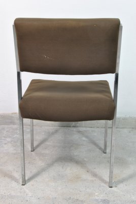 Italian Fabric Seat & Backrest Chairs with Steel Frame, 1970s, Set of 4-WFB-739363