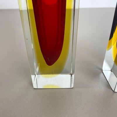 Italian Faceted Sommerso Vases in Murano Glass by Cenedese Vetri, 1970s, Set of 2-QZ-1251057