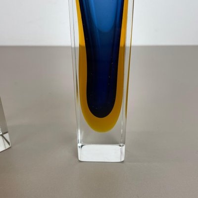 Italian Faceted Sommerso Vases in Murano Glass by Cenedese Vetri, 1970s, Set of 2-QZ-1251057