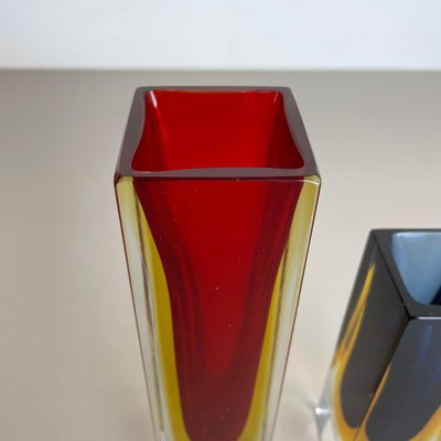 Italian Faceted Sommerso Vases in Murano Glass by Cenedese Vetri, 1970s, Set of 2-QZ-1251057