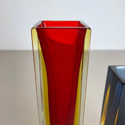 Italian Faceted Sommerso Vases in Murano Glass by Cenedese Vetri, 1970s, Set of 2-QZ-1251057