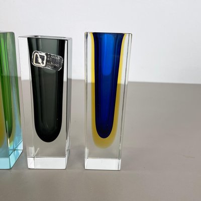 Italian Faceted Sommerso Vases in Murano Glass from V. Nason & C., 1970s, Set of 3-QZ-1251051