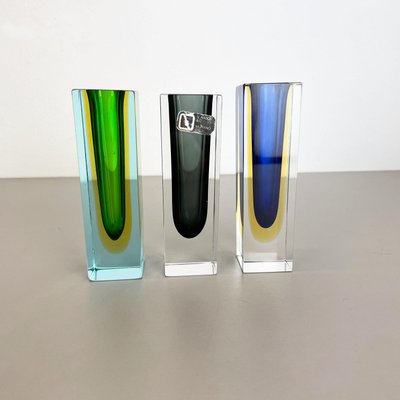 Italian Faceted Sommerso Vases in Murano Glass from V. Nason & C., 1970s, Set of 3-QZ-1251051