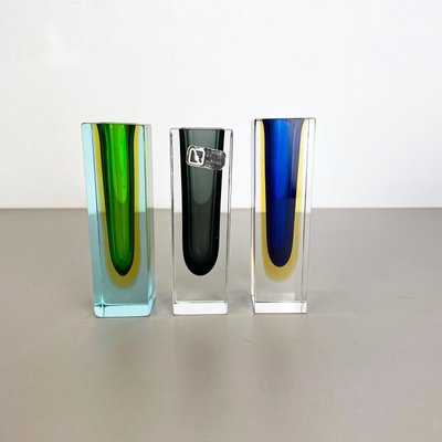 Italian Faceted Sommerso Vases in Murano Glass from V. Nason & C., 1970s, Set of 3-QZ-1251051