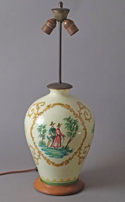 Italian Faience Ceramic Table Lamp, 1920s-ESB-1789747