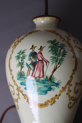 Italian Faience Ceramic Table Lamp, 1920s-ESB-1789747