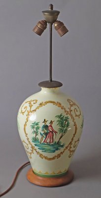 Italian Faience Ceramic Table Lamp, 1920s-ESB-1789747