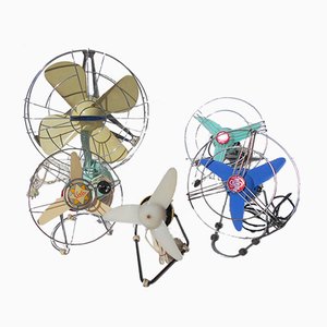 Italian Fans, 1960s, Set of 5-EI-265643