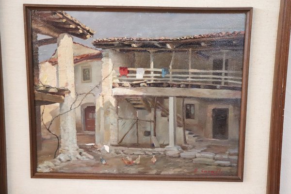 Italian Farmhouse, 1930s, Oil on Canvas, Framed-DCO-1361988