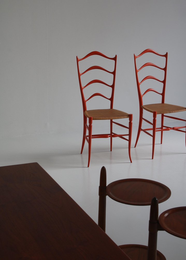 Italian Ferrante Ladderback Chairs by Gio Ponti for A. Bulleri & Co, 1950s, Set of 2