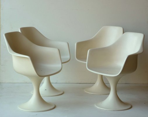 Italian Fibreglass Table & Chairs Set from Play, 1960s, Set of 5-GKB-832523