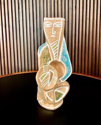 Italian Figurative Ceramic Art Vase by Ceramist Elio Schiavon for SKK, 1950s-JP-1194121