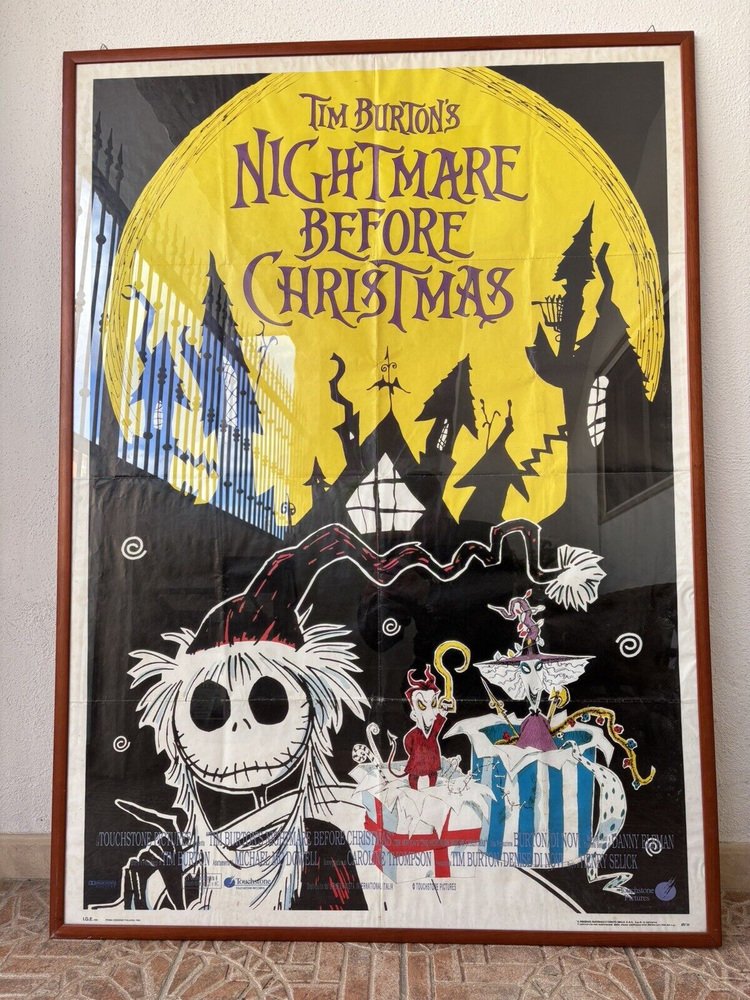 Italian First Edition The Nightmare Before Christmas Tim Burton Advertising Poster, 1993